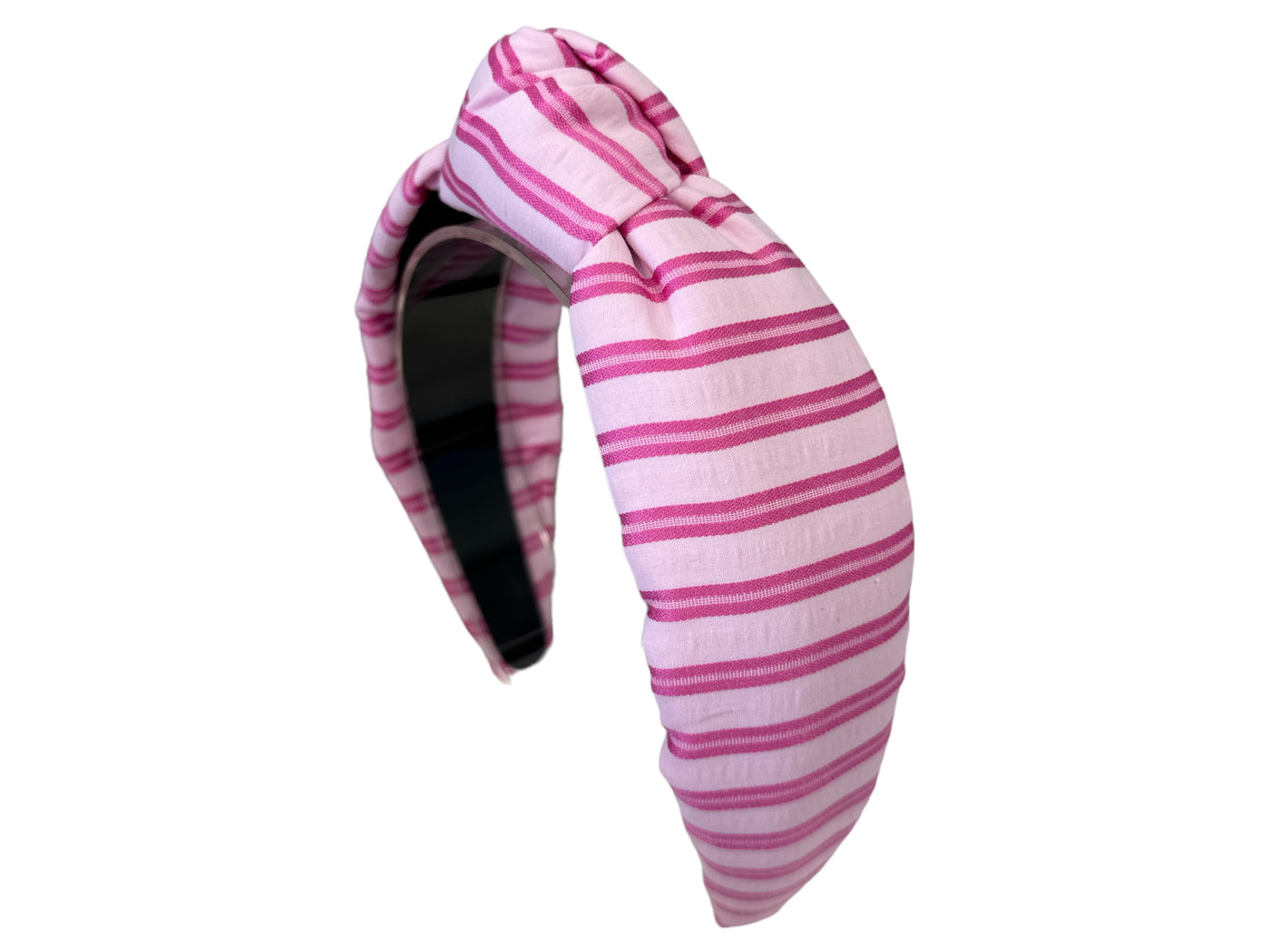 Headband Knot - Pink Seersucker Stripe