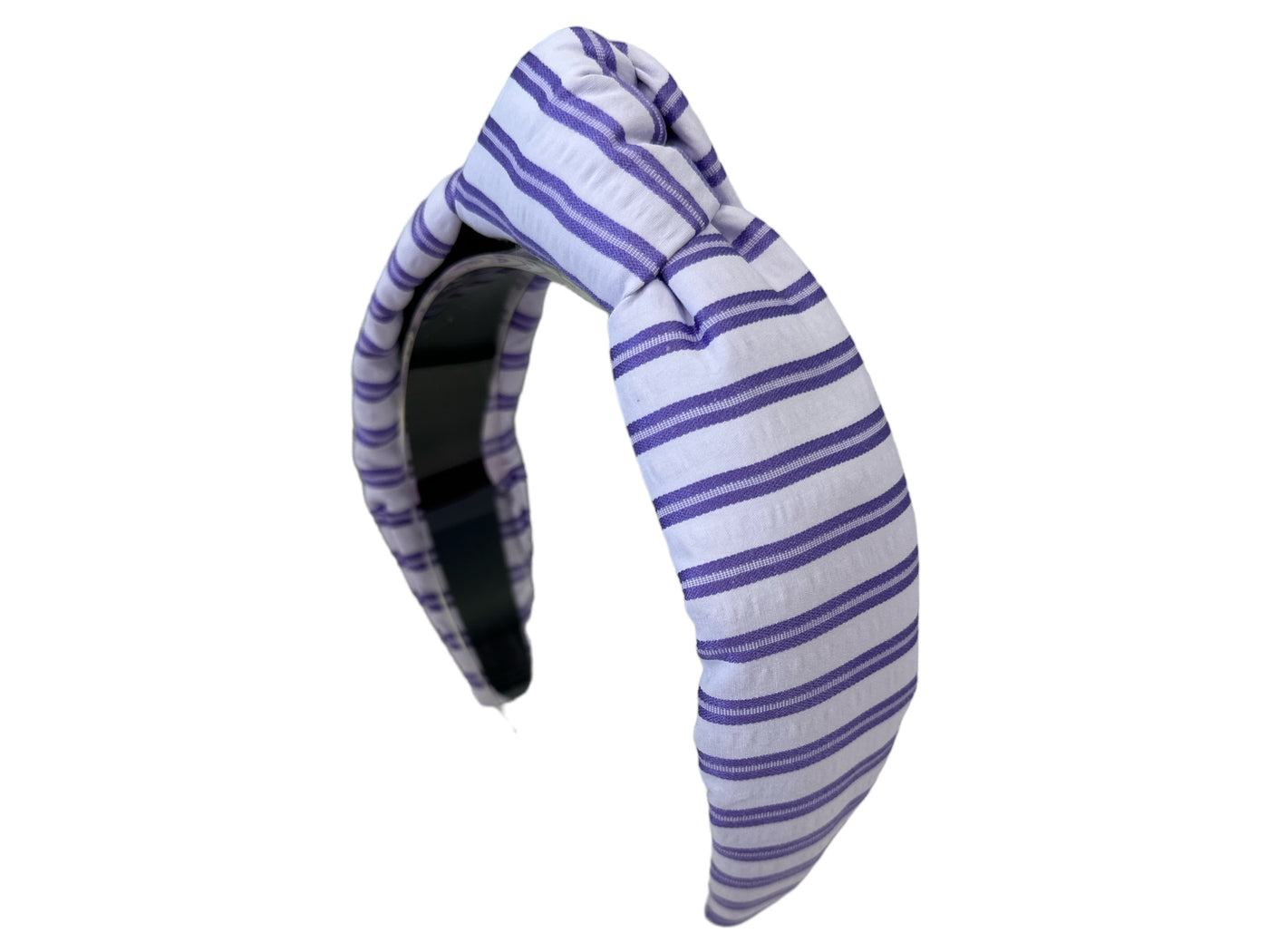 Headband Knot - Lavender Seersucker Stripe