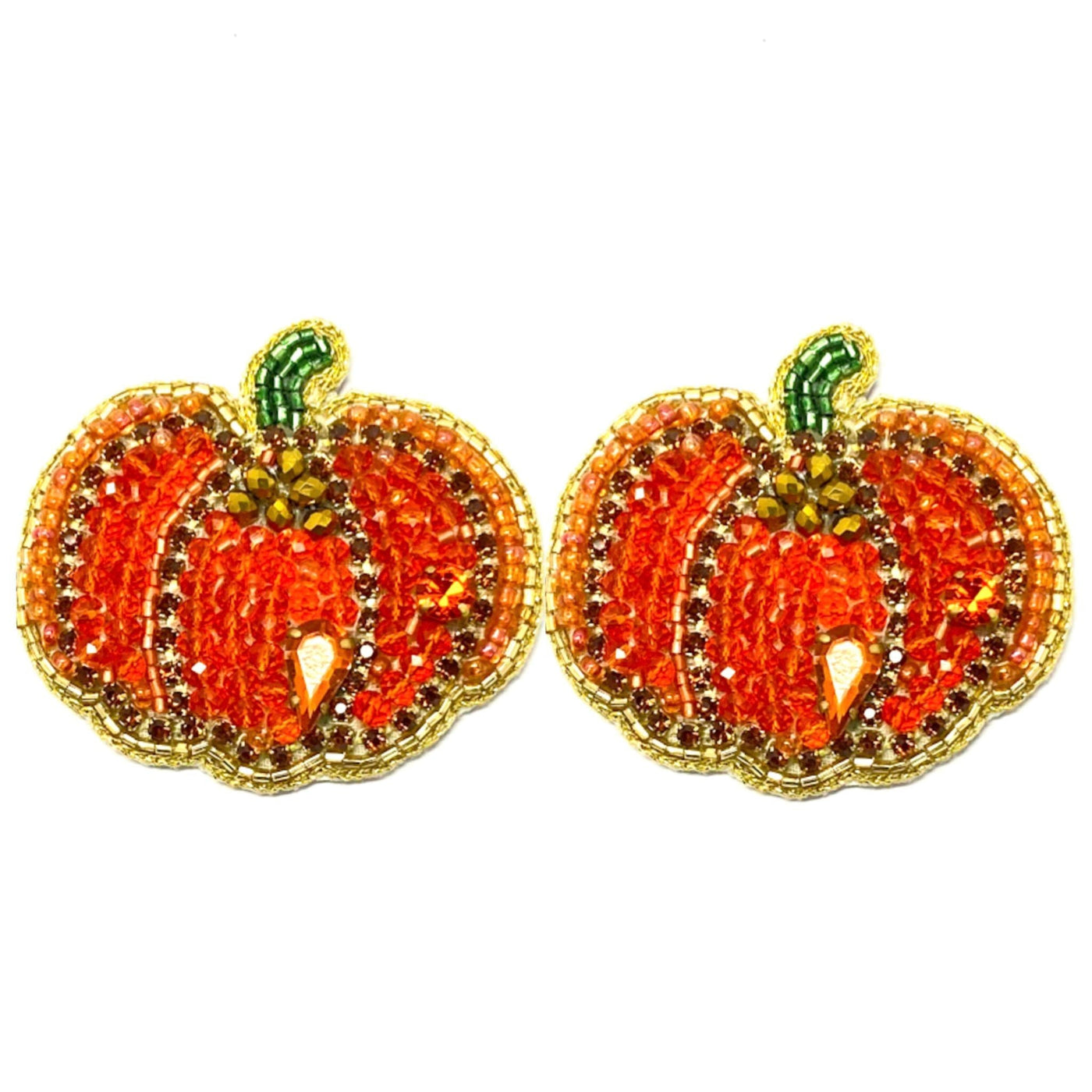 Halloween Beaded Pumpkin Earrings