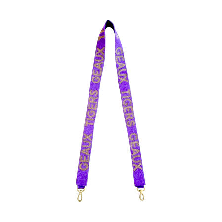 Seed Bead Bag Strap - Geaux Tigers (Purple and Gold)
