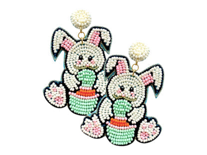 Easter Bunny Earrings - Mint
