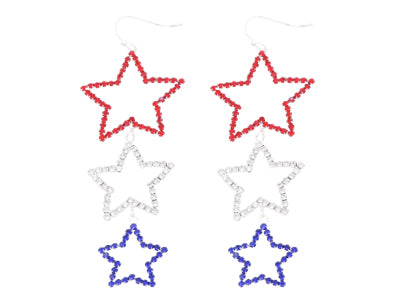 WS Fourth of July Star Dangle Earrings
