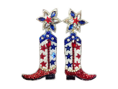 WS Cowgirl Boots - Red, White and Blue