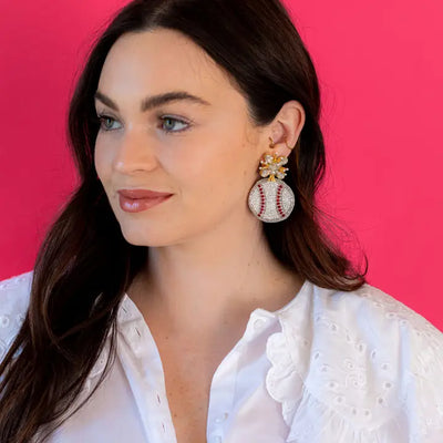 Fancy Baseball Earrings
