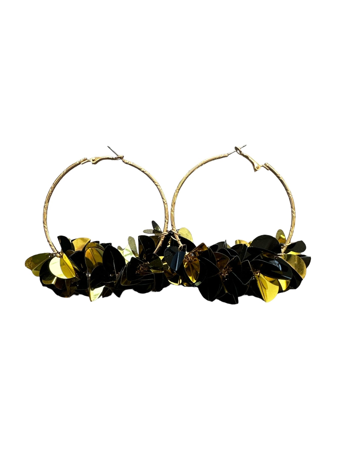 Sprinkle Sequin Hoop - Black and Gold