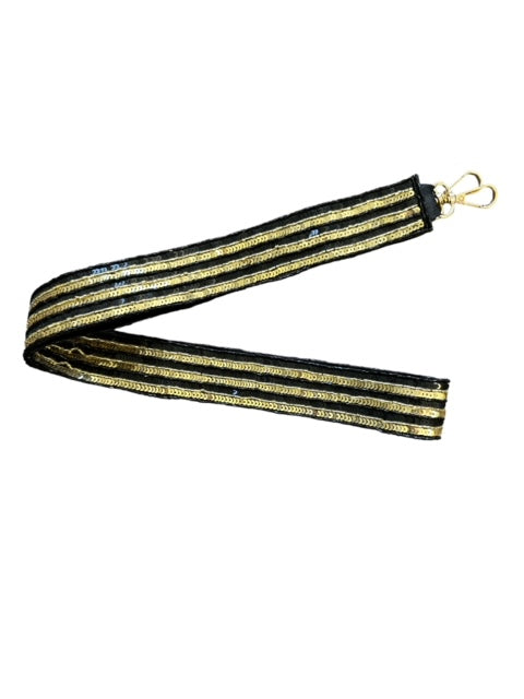 WS Sequin Strap - Black and Gold Stripe