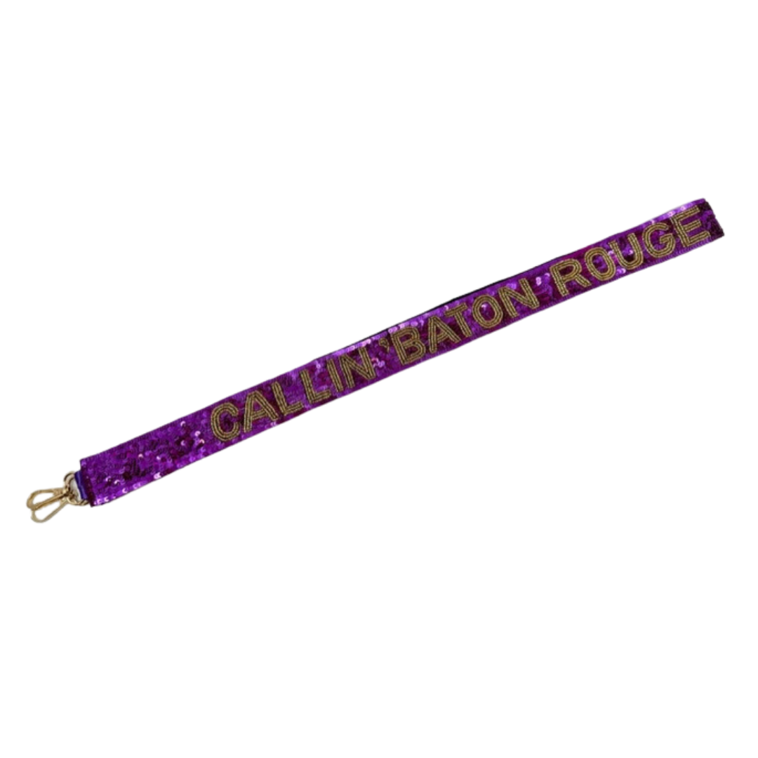 Sequin Strap - Callin' Baton Rouge Purple and Gold