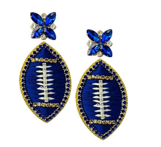 Football Dangle - Thread - Navy & Gold
