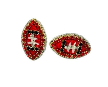 Football Stud - Thread - Red and Black