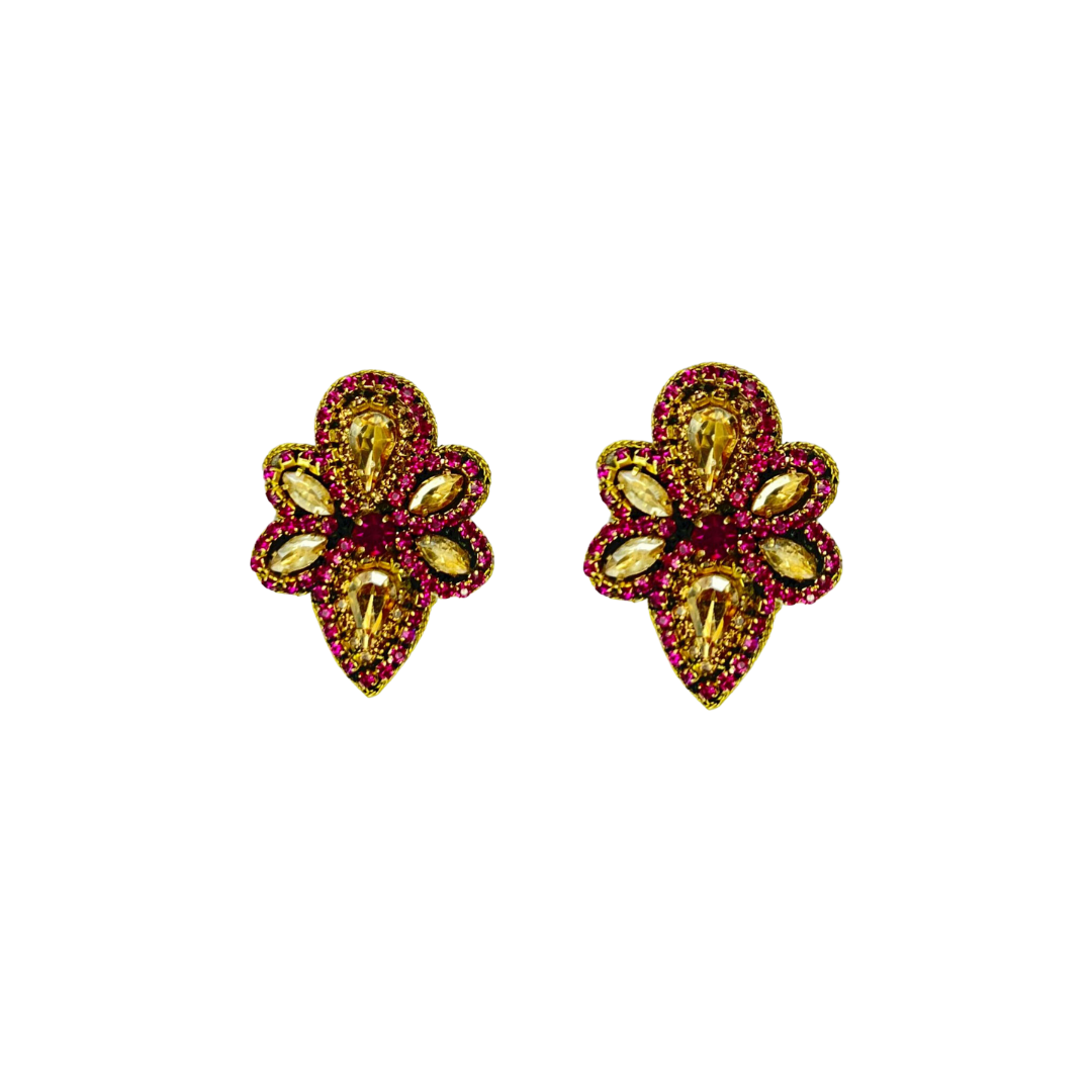 Hayley Earrings - Purple and Gold