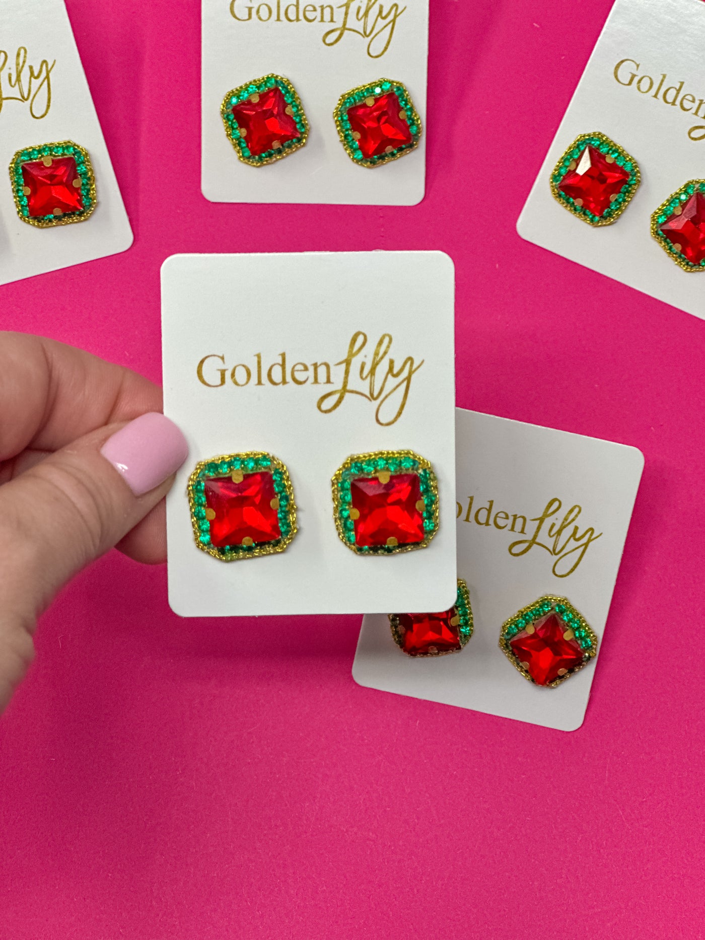 Christmas Rhinestone Stud Earrings