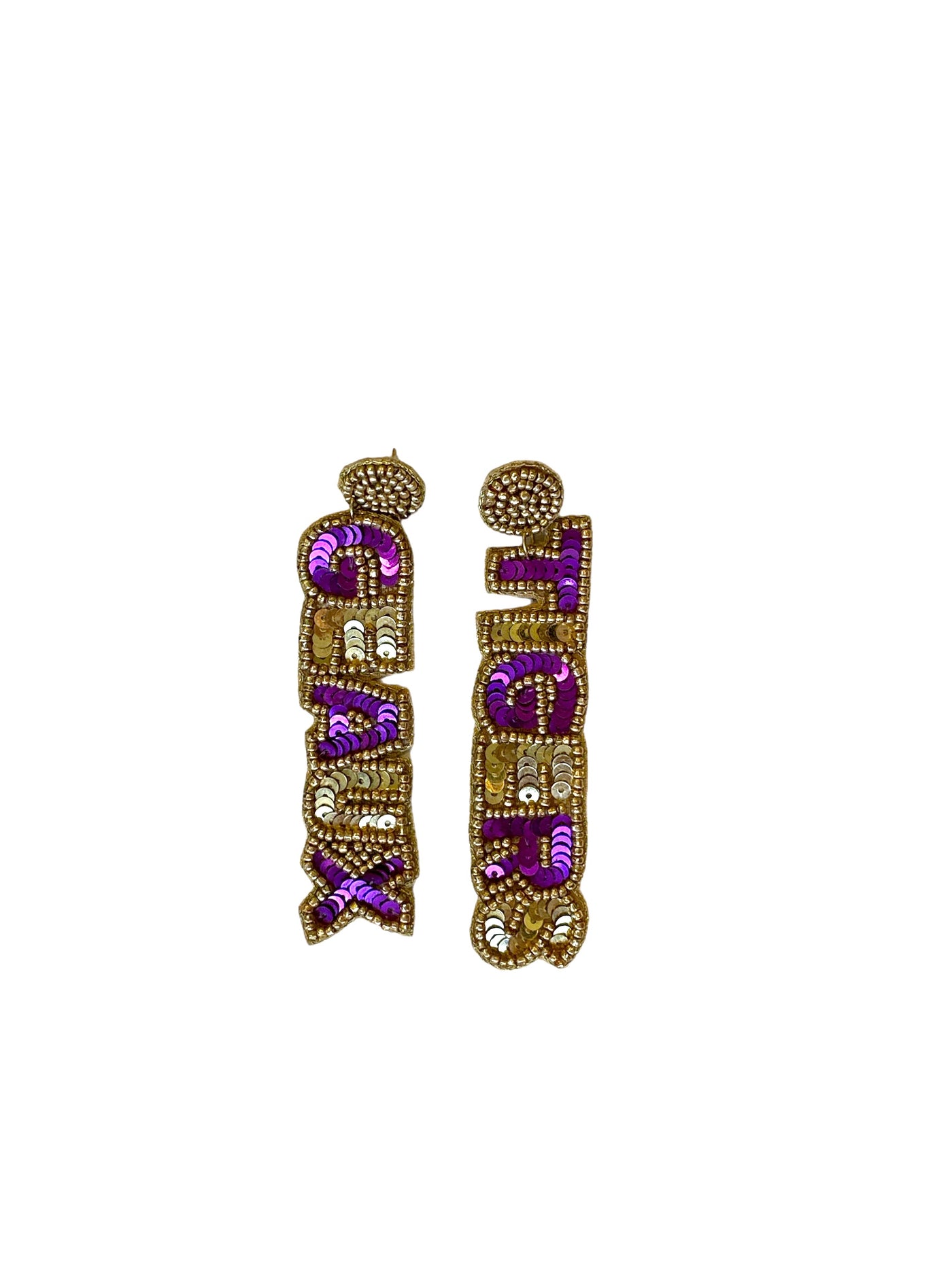 Geaux Tigers Sequin Earrings