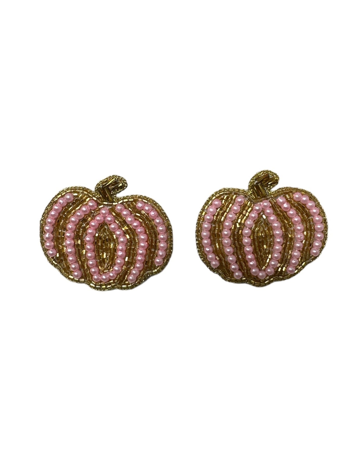 Pink Pearl Pumpkin Stud Earrings