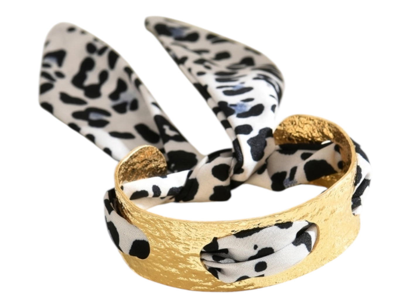 Scarf Cuff Bracelet - Small- Leopard White