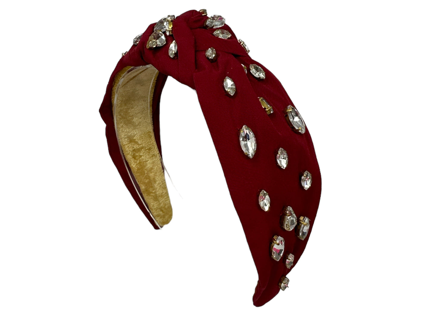 Headband Knot - Rhinestone - Maroon