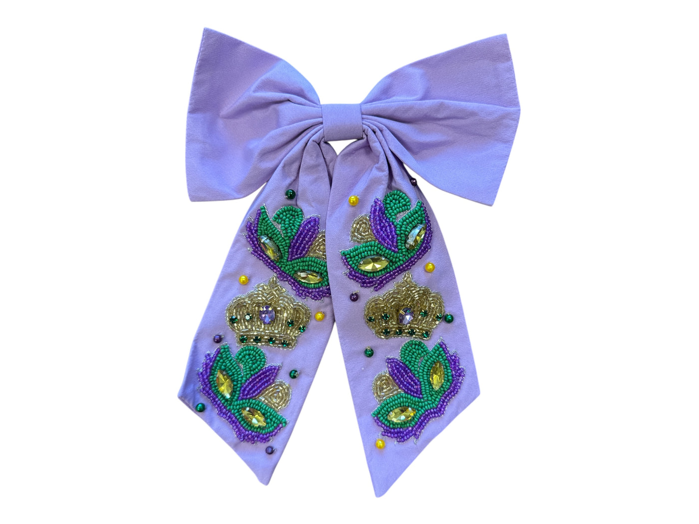 Mardi Gras Bow - Crown and Mask
