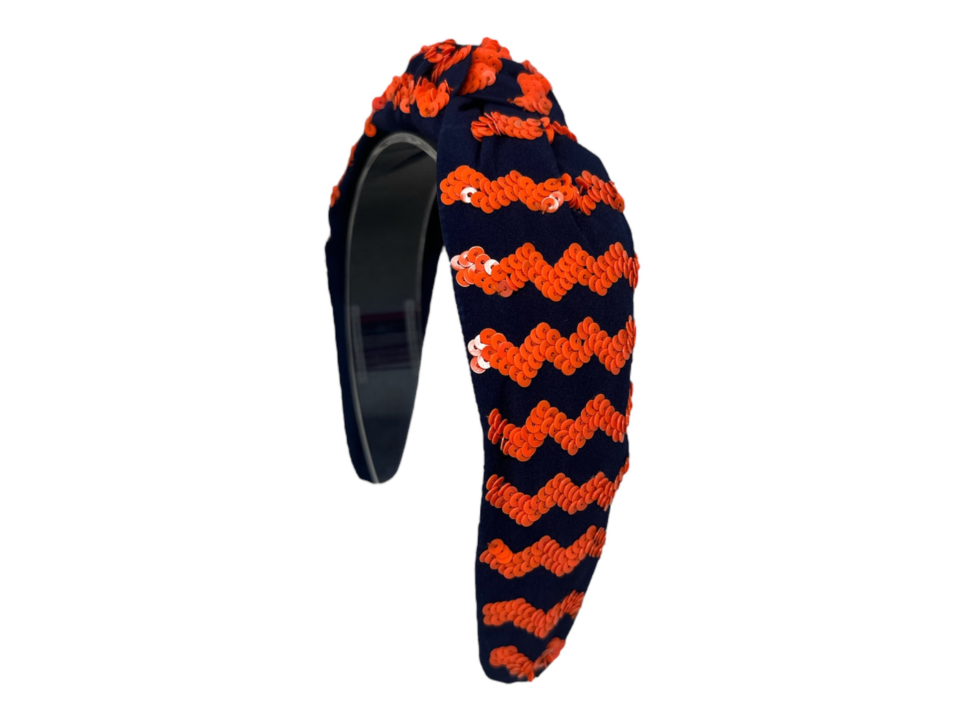 Headband Knot - Navy w/ Orange Rick Rack