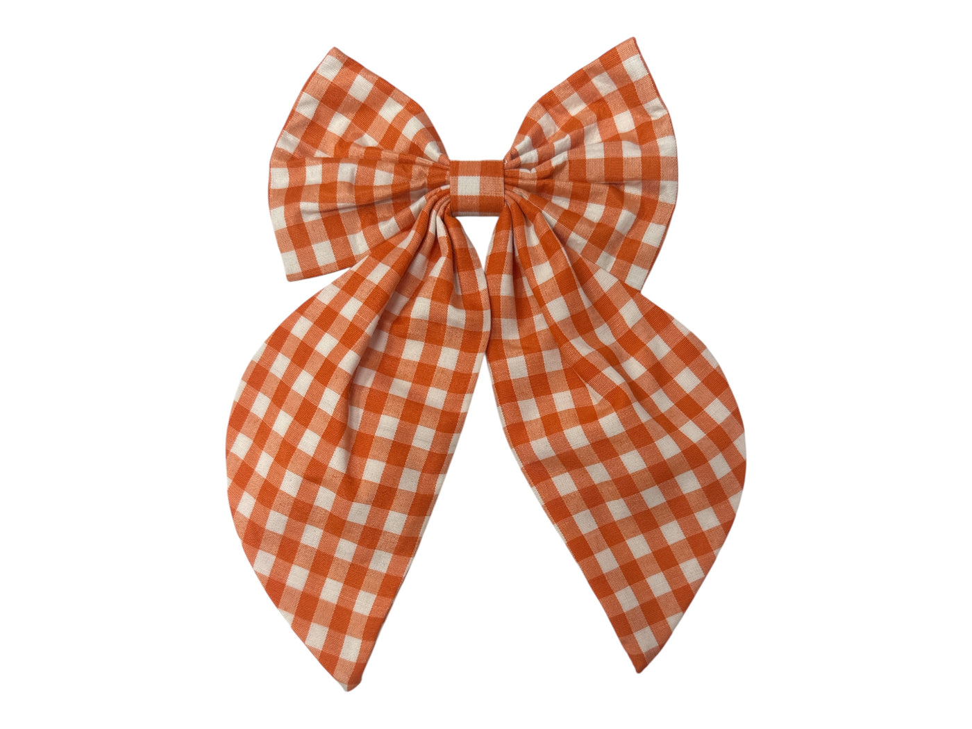 Gingham Bow - Orange