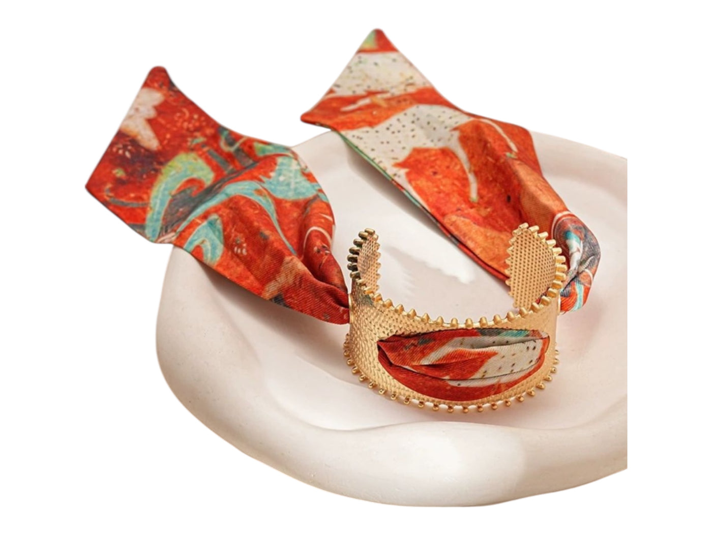 Scarf Cuff Bracelet - Orange/Coral