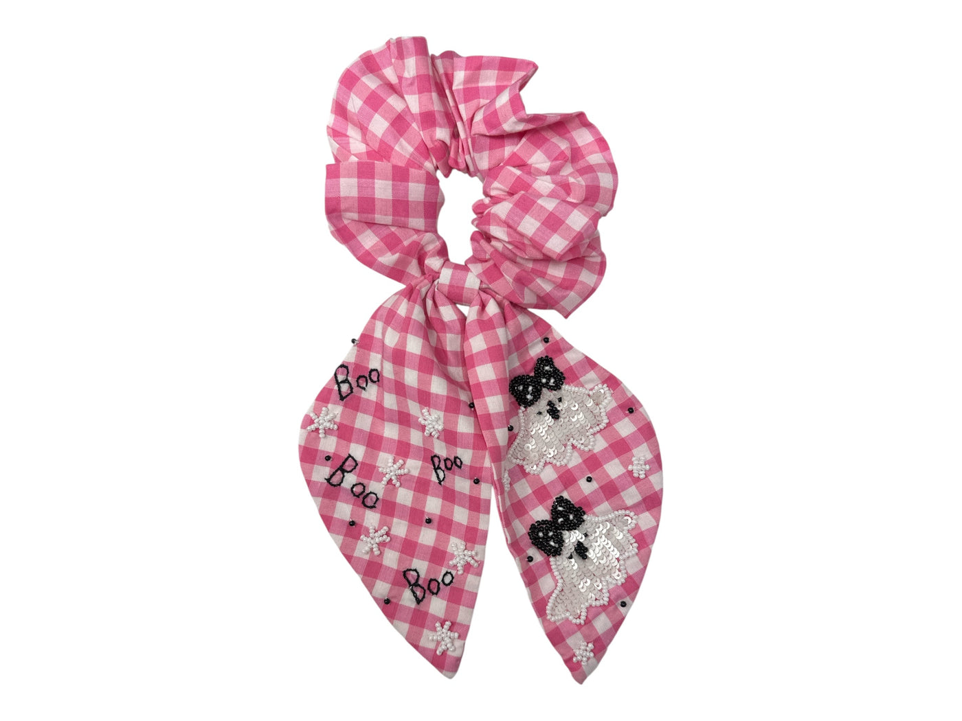 Halloween Scrunchie - Boo Ghost - Pink