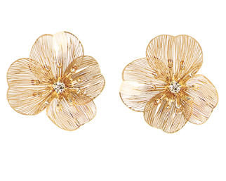 Gold Flower Stud Earrings