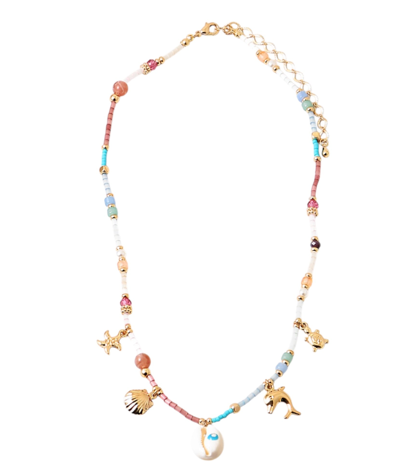 Charm Necklace - Beachy Bead Charm Necklace