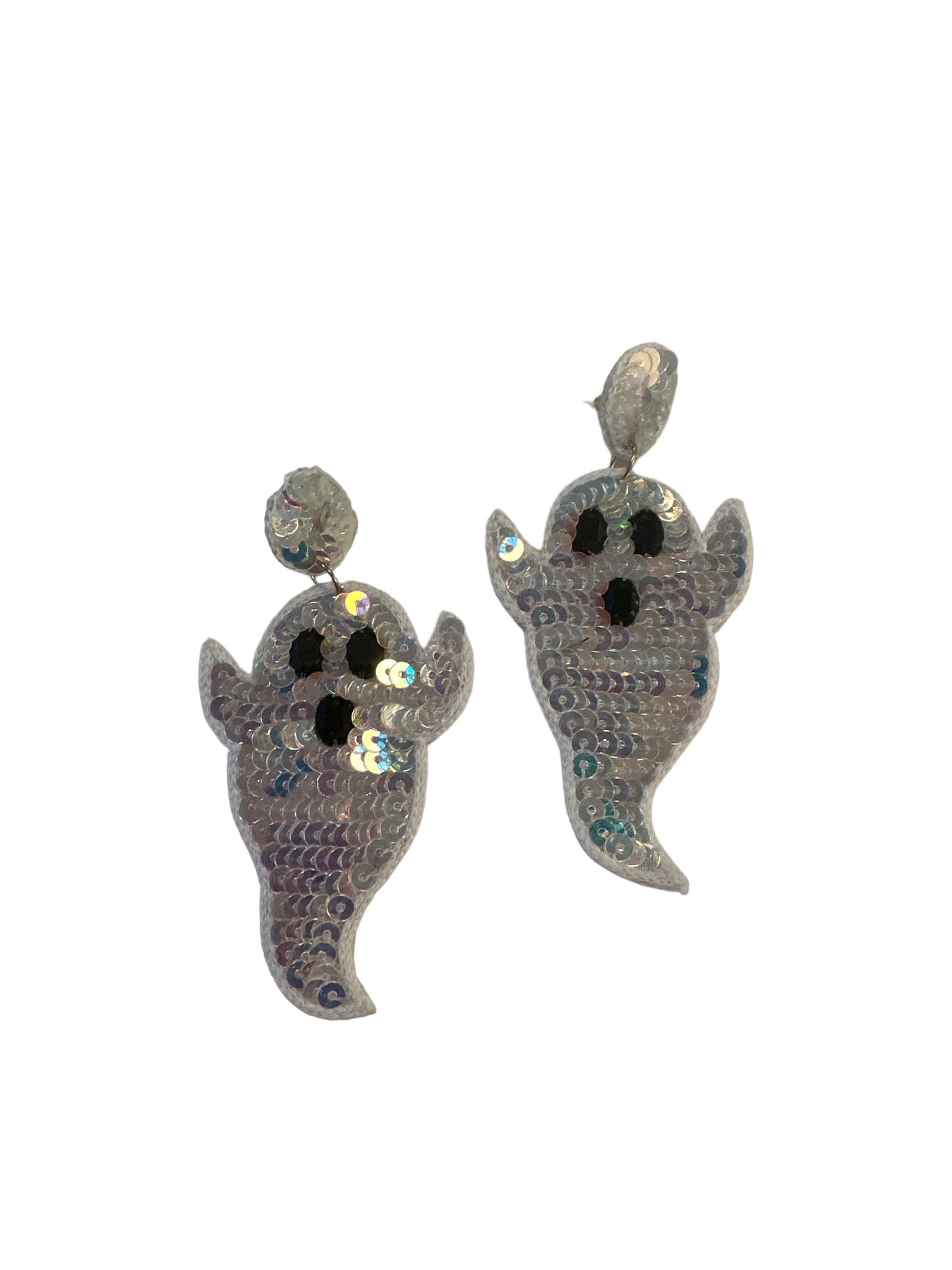 Sequin Ghost Earrings - Sliver