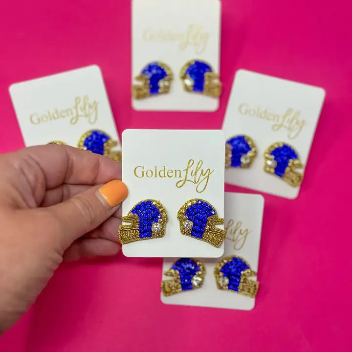 Helmet Stud - Blue and Gold
