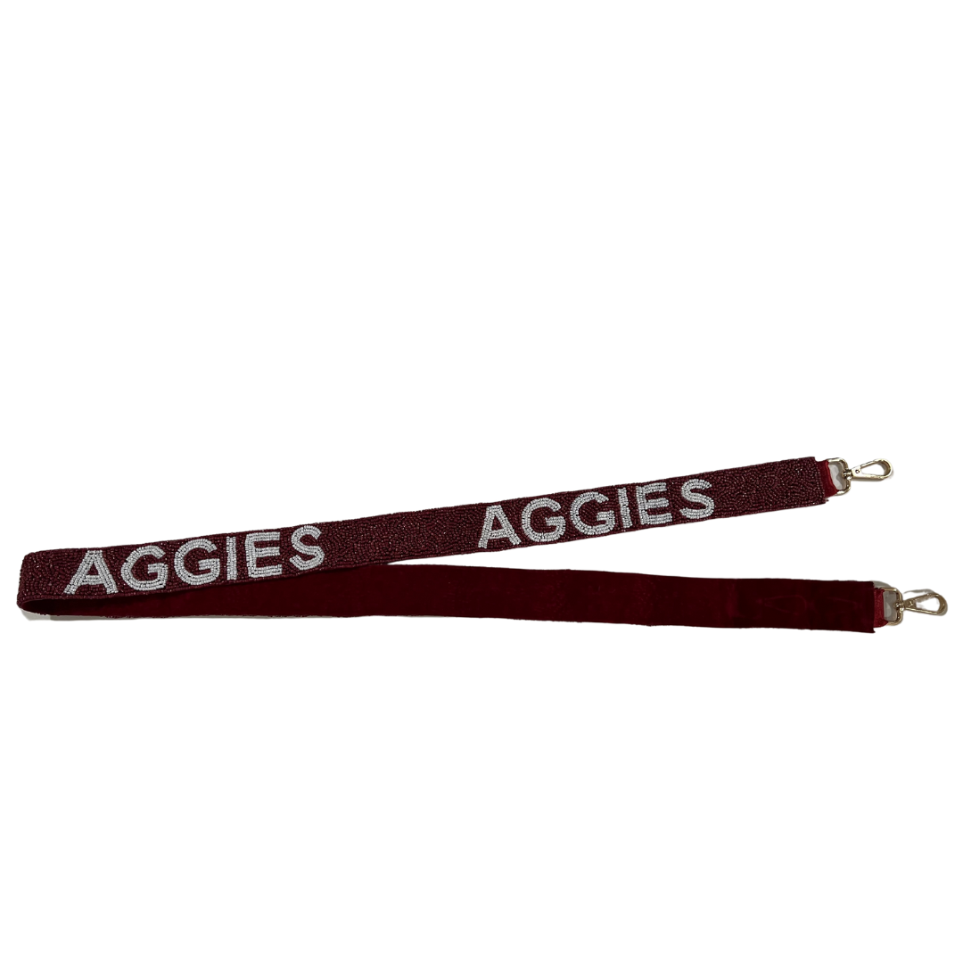 Seed Bead Bag Strap - Aggies