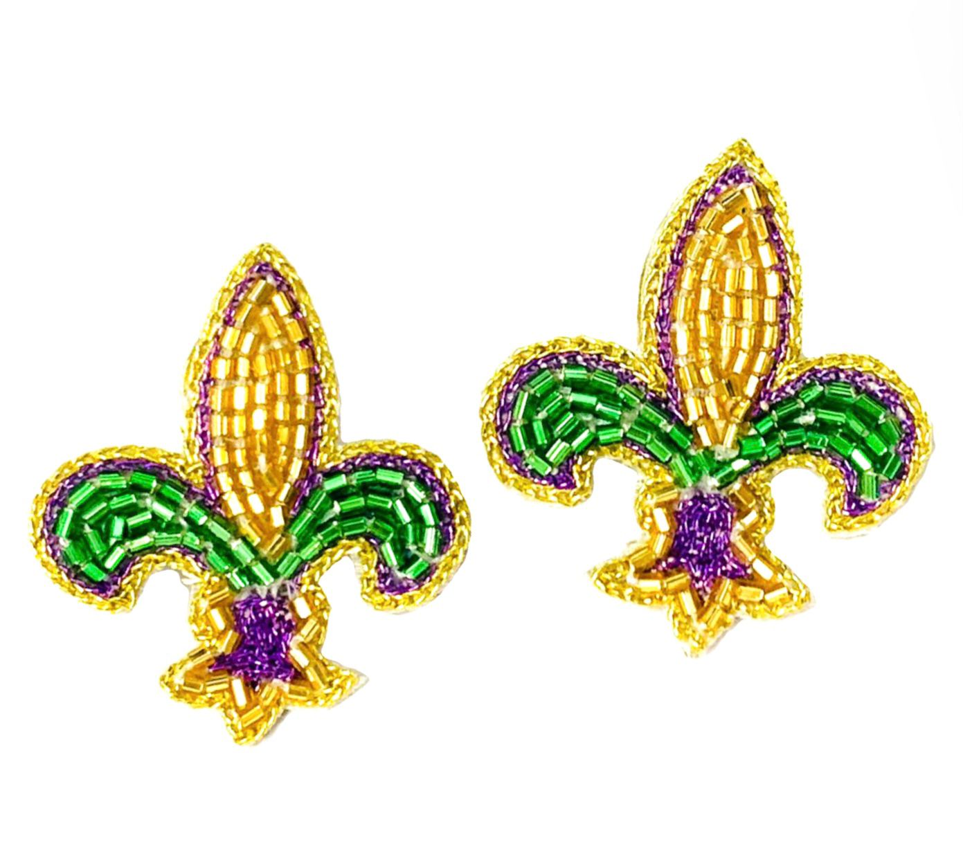 Mardi Gras Fleur de Lis Earrings