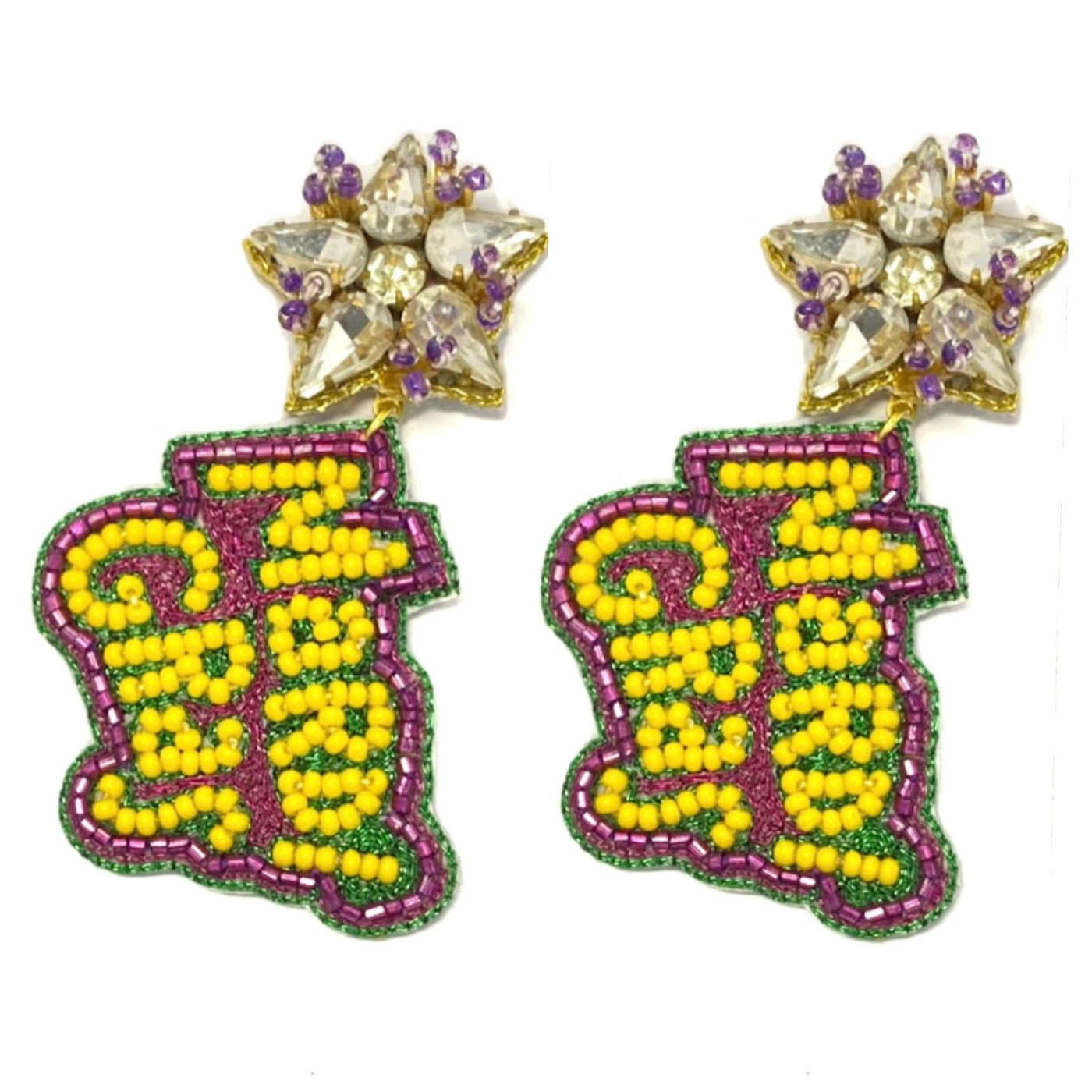 Mardi Gras Burst Earrings