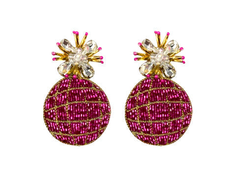 WS Disco Ball Earrings - Pink