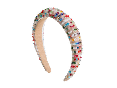 WS Beaded Headband - Nude Multi