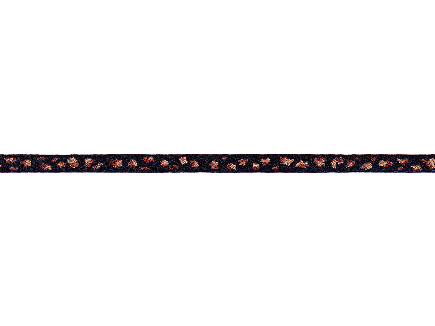 Seed Bead Bag Strap - Black Leopard