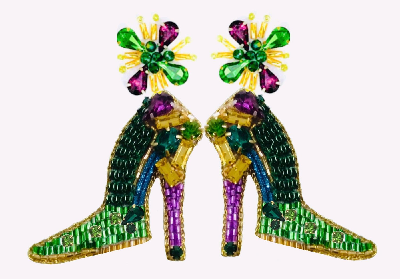 Mardi Gras Shoe Earrings