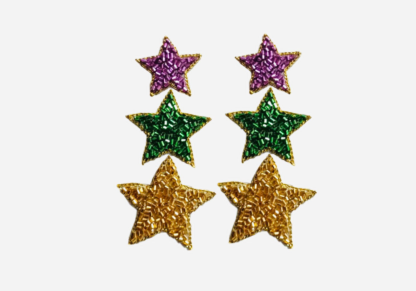 Mardi Gras Star Earrings