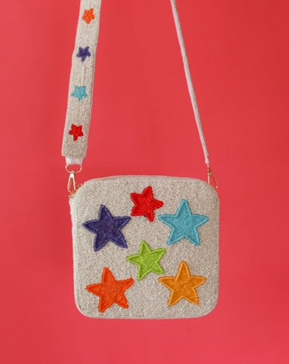 WS Seed Bead Bag - Multi Colored Star