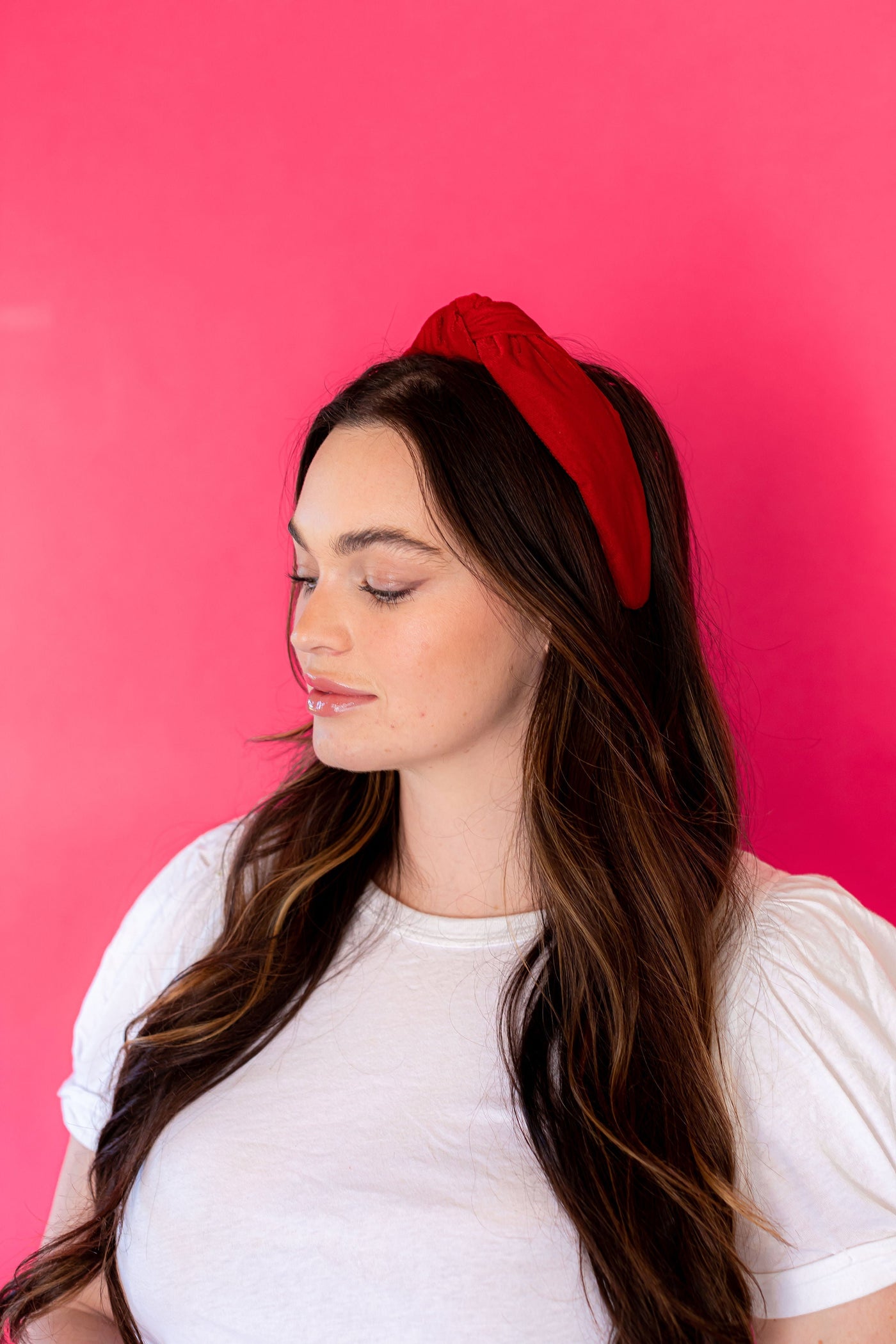 WS Headband Velvet Knot - Red