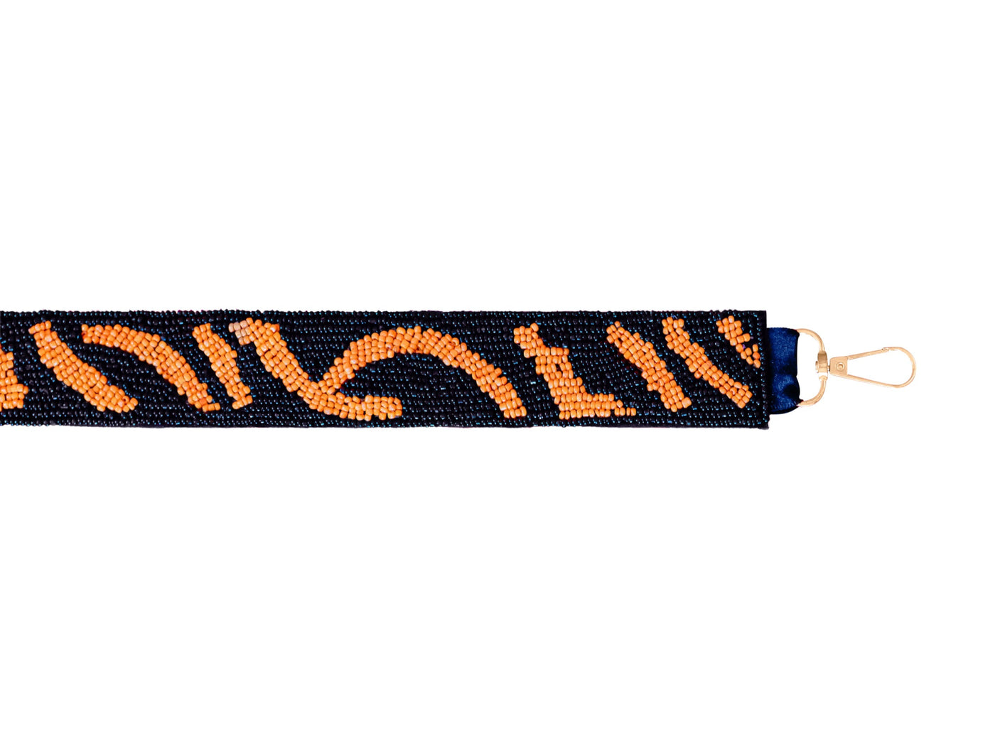 Seed Bead Bag Strap - Tiger Print