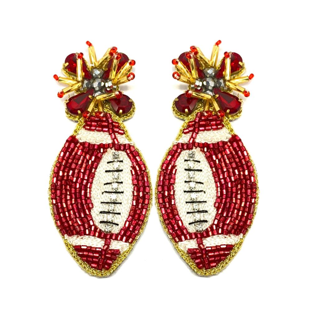 Football Burst - Red & White w/ Red Burst